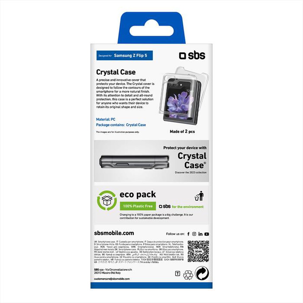 "SBS - Cover TECOVSAZFLIP5T per Samsung Z Flip 5-Trasparente"