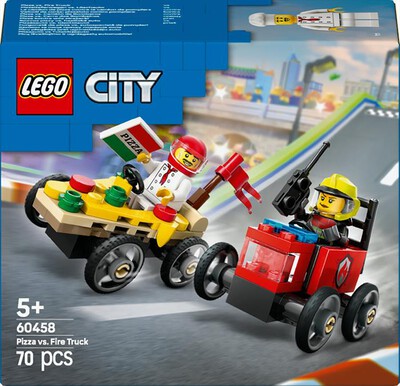 LEGO - CITY Veicoli da corsa: pizzaiolo vs pompiere 60458