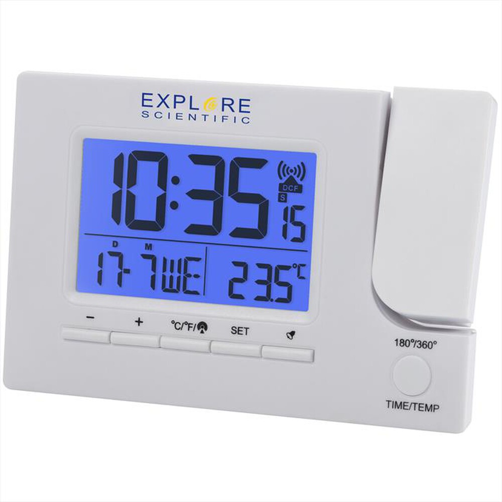 "EXPLORE SCIENTIFIC - RDP1003 OROLOGIO RADIOCONTROLLATO CON PROIEZIONE-White"