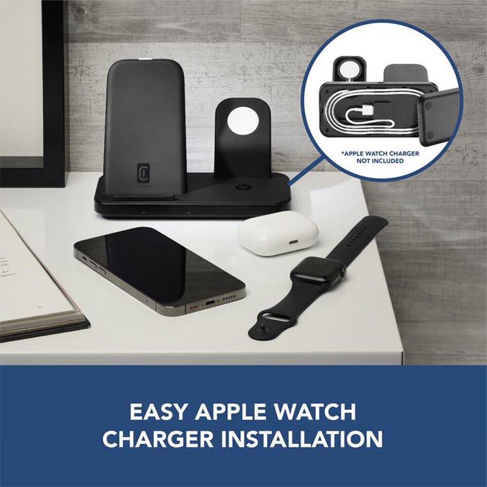Immagine del prodotto CELLULARLINE - Trio wireless charger WIRELESS3IN1IPHK-Nero