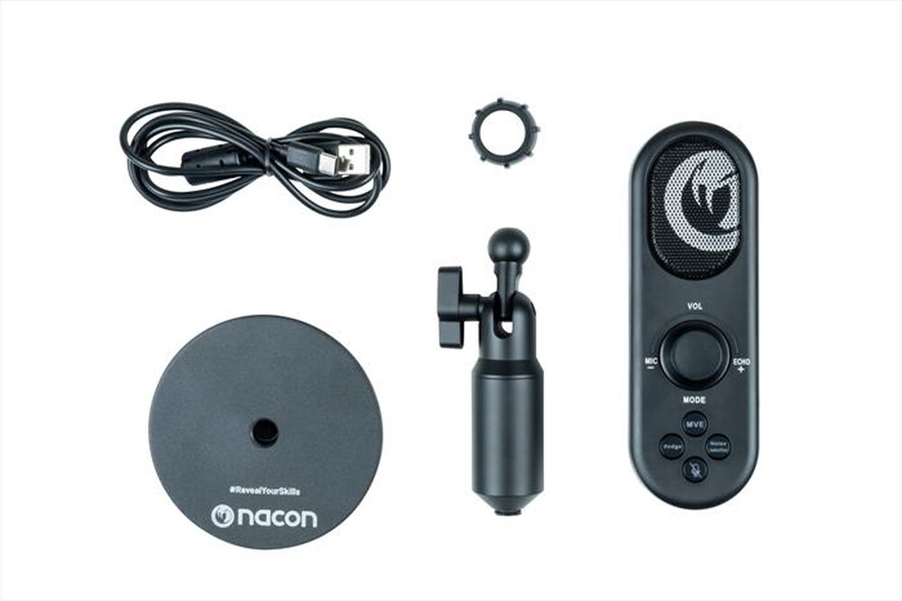 "NACON - MICROFONO STREAMING COMPATTO, MODELLO CARDIOIDE,PC-Nero"