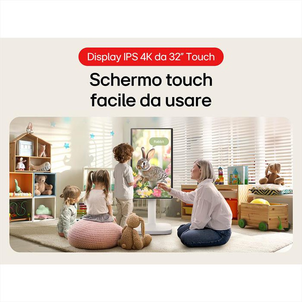 Immagine del prodotto LG - Monitor LCD UHD 4K 32" TOUCH, BASE CON ROTELLE-White