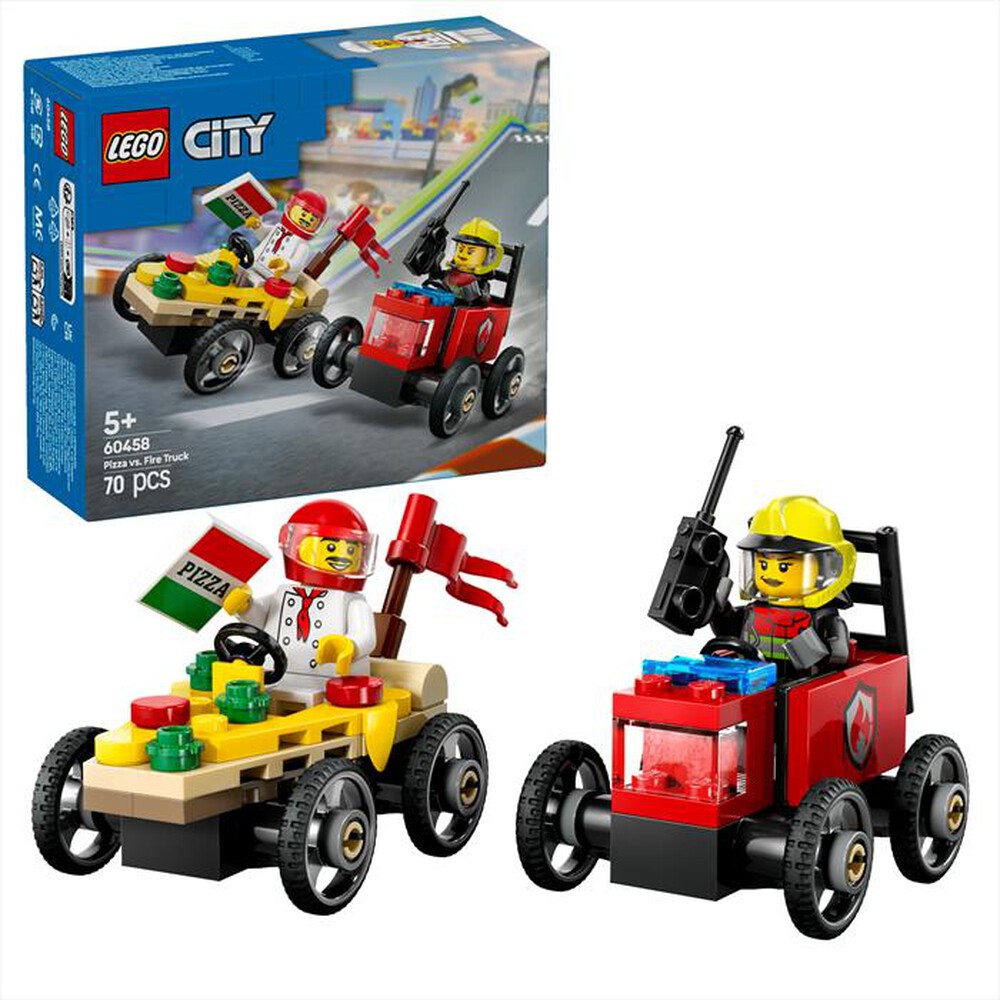 Immagine del prodotto LEGO - CITY Veicoli da corsa: pizzaiolo vs pompiere 60458