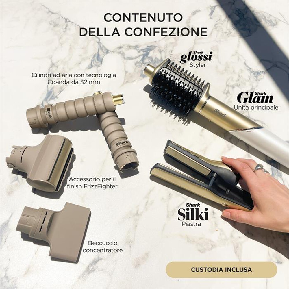 Immagine del prodotto SHARK - STYLER E ASCIUGACAPELLI SHARK GLAM SET 5-IN-1-Oro