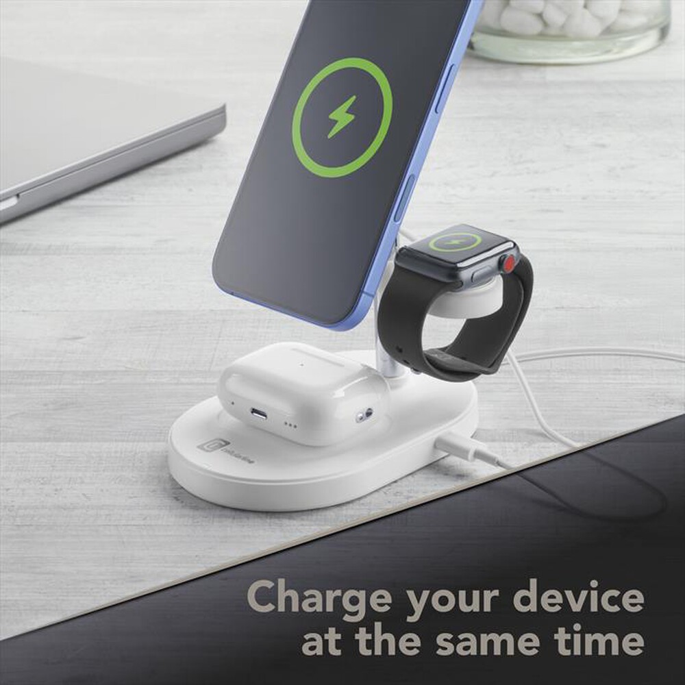 Immagine del prodotto CELLULARLINE - Station di ricarica wireless magnetica MAG TRIO-Bianco