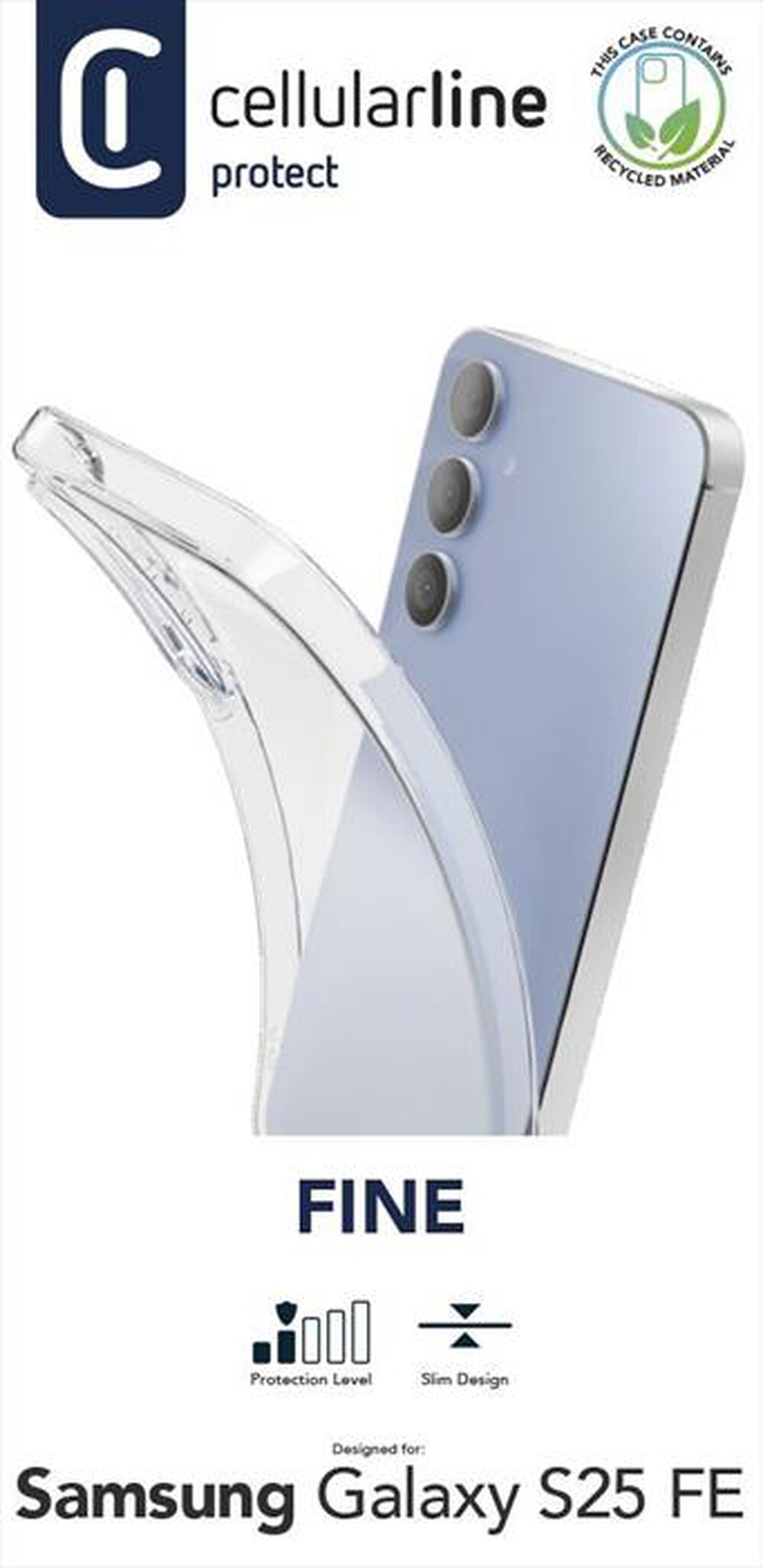 Immagine del prodotto CELLULARLINE - Cover in gomma morbida FINE per Galaxy S25 FE-Trasparente