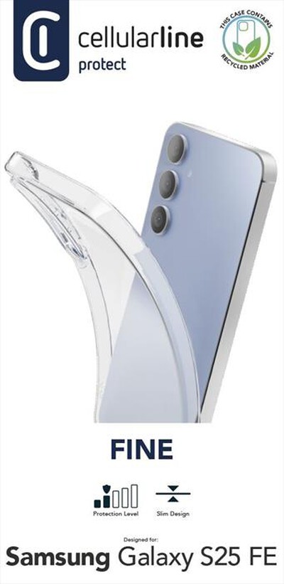 CELLULARLINE - Cover in gomma morbida FINE per Galaxy S25 FE-Trasparente