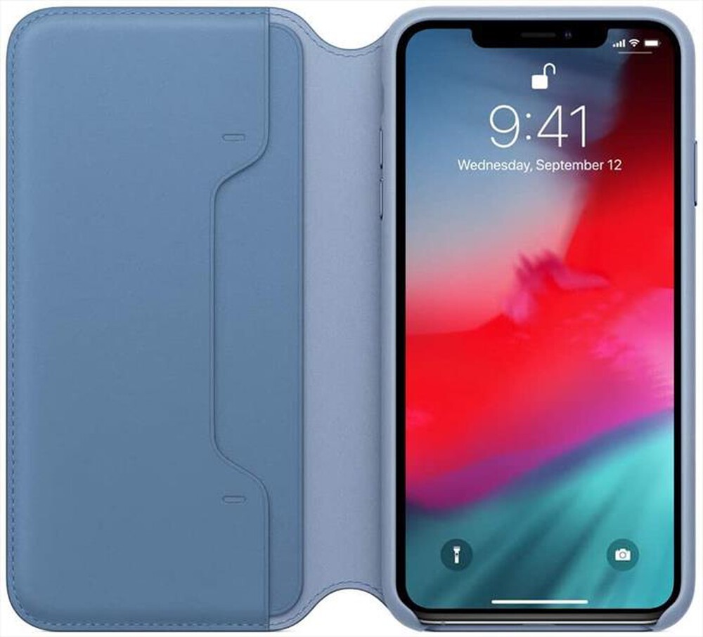 "APPLE - Custodia folio in pelle iPhone XS Max-Fiordaliso"