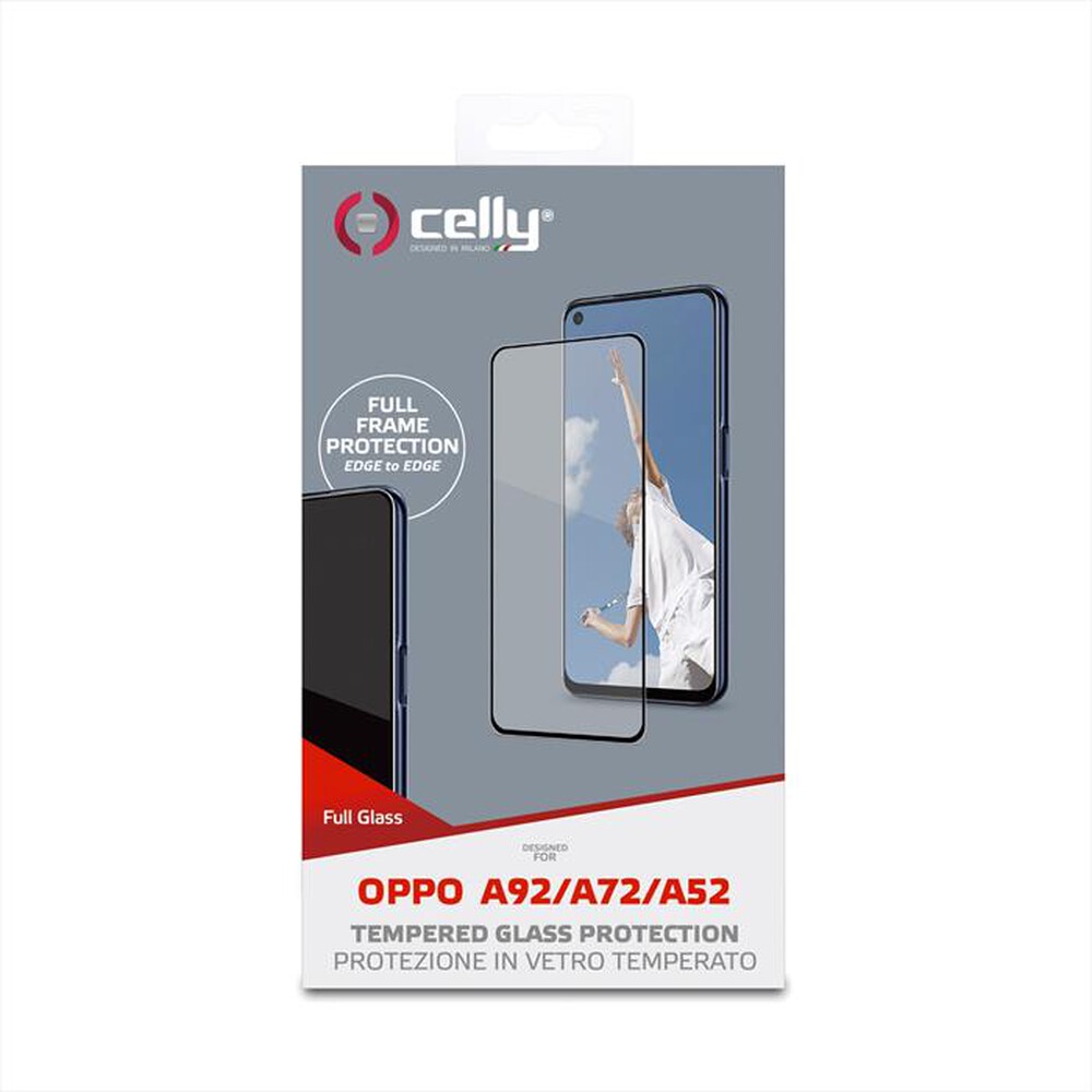 "CELLY - FULLGLASS929BK - VETRO PROTETTIVO OPPO A72/A52/A92-TRASPARENTE/VETRO TEMPERATO"