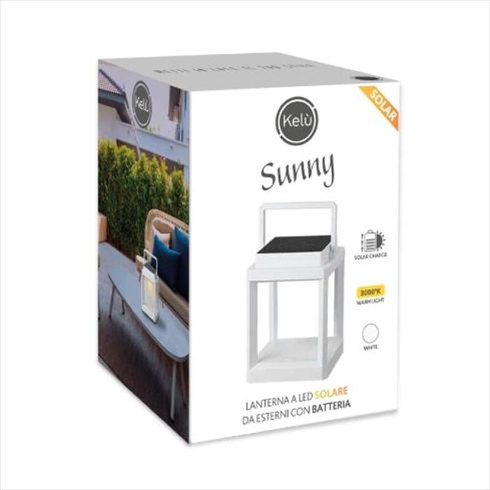 "KELU' - Lanterna da tavolo solare a batteria SUNNY-Bianco"