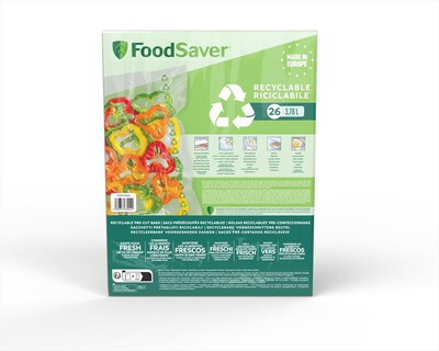 FOODSAVER - 2 ROTOLI RICICLABILI 28 CM X 3M-trasparente