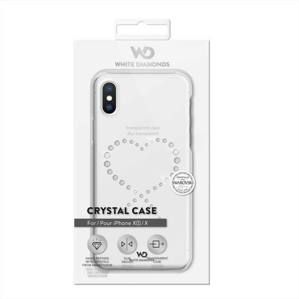"WHITE DIAMOND - 1370ETY5 COVER SWAROVSKY IPHONE XS/IPHONE X-Trasparente"