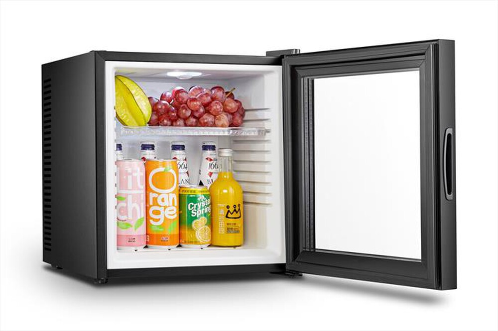 "MELCHIONI FAMILY - Frigorifero 1 porta GLASS Classe E 24l-nero"