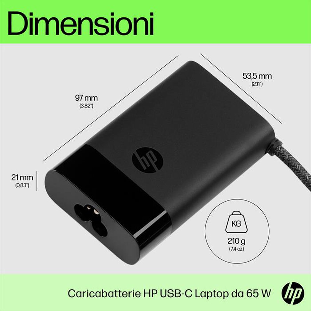 "HP - ALIMENTATORE USB-C DA 65 W-Nero"