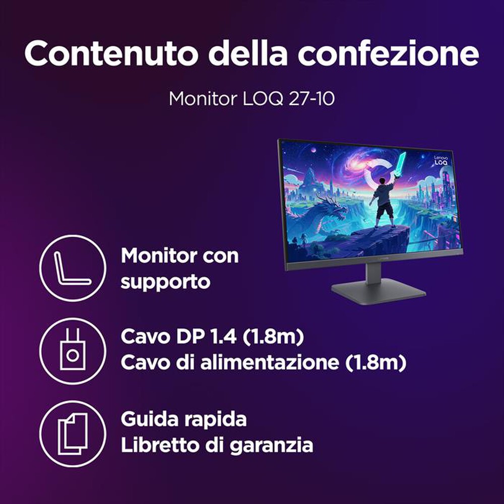 Immagine del prodotto LENOVO - Monitor WLED FHD 27" LOQ 27-10-Black