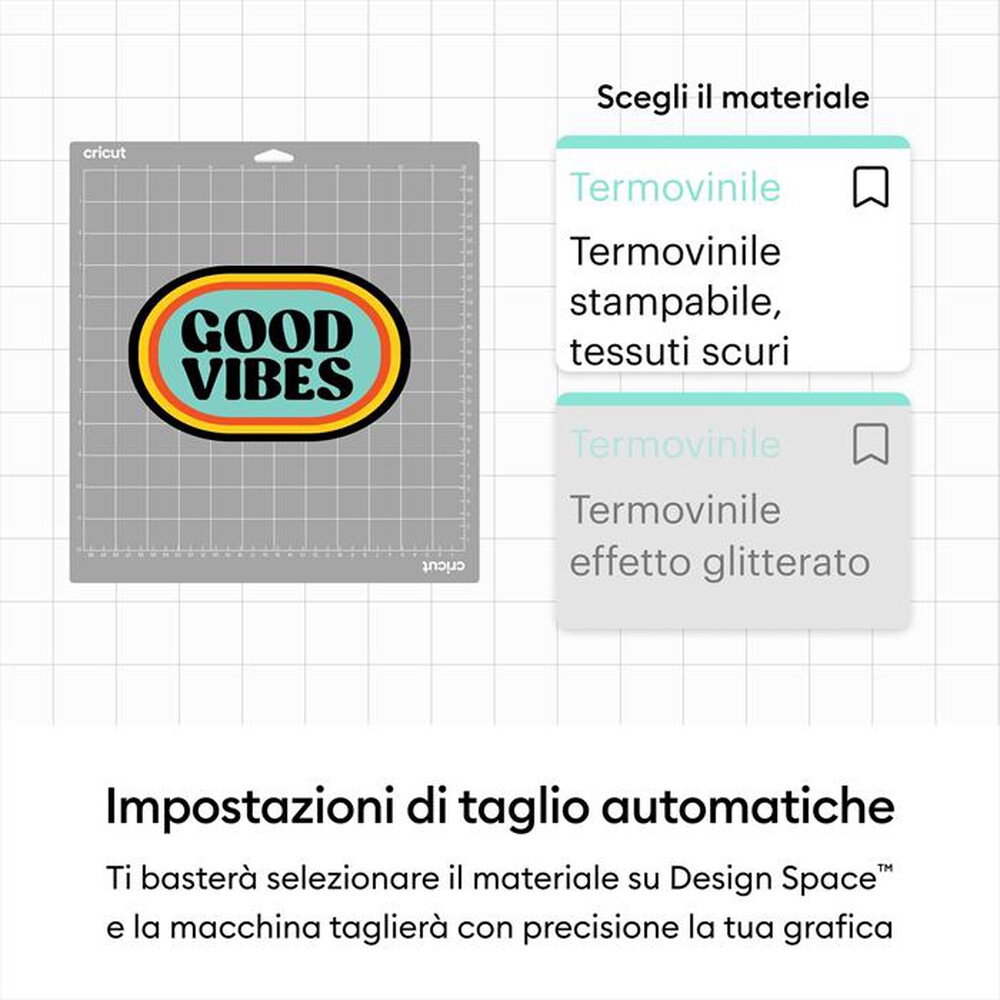 Immagine del prodotto CRICUT - Termoadesivo stampabile per tessuti chiari A4-Bianco