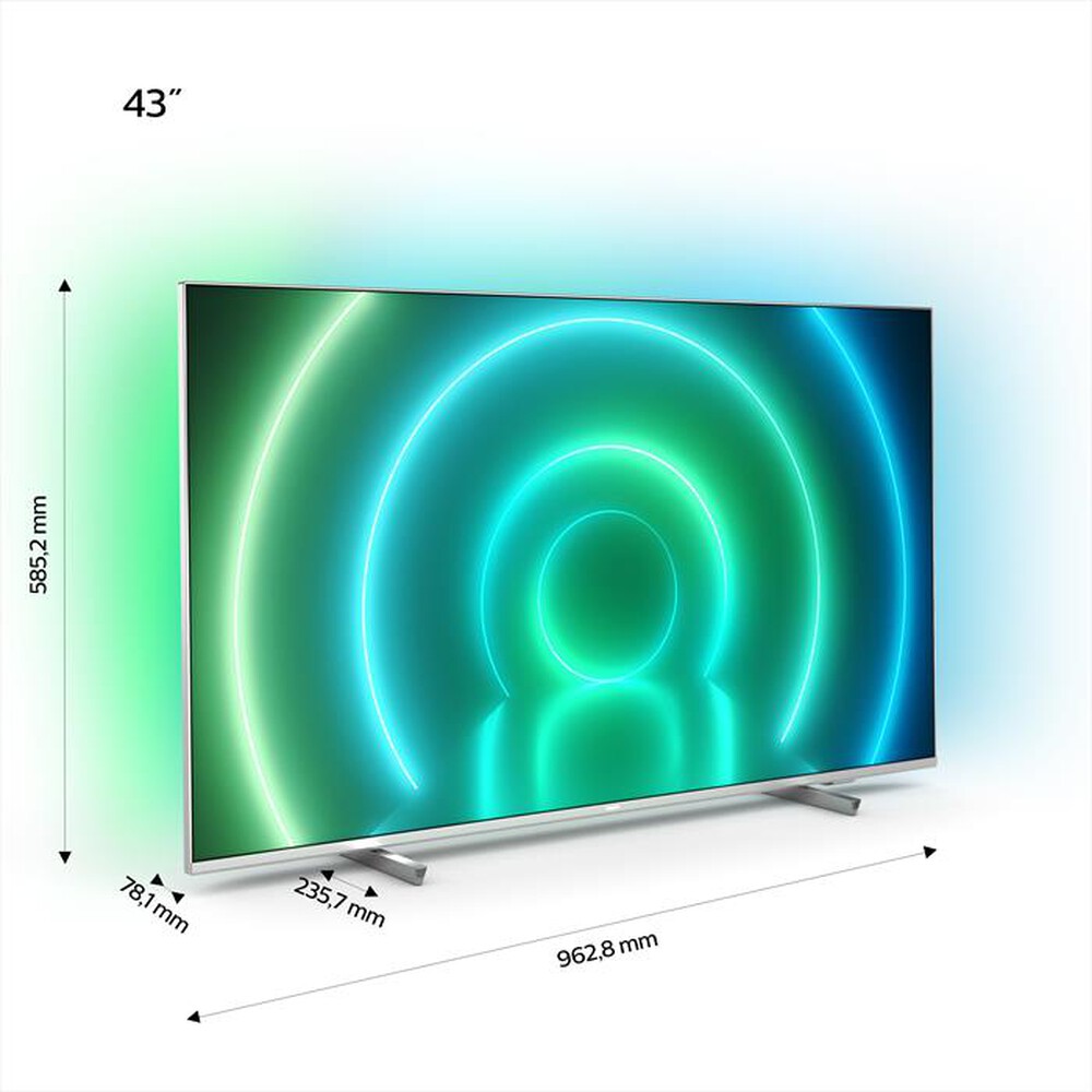 "PHILIPS - Smart TV LED AMBILIGHT ANDROID 4K 43\" 43PUS7956/12-Silver"