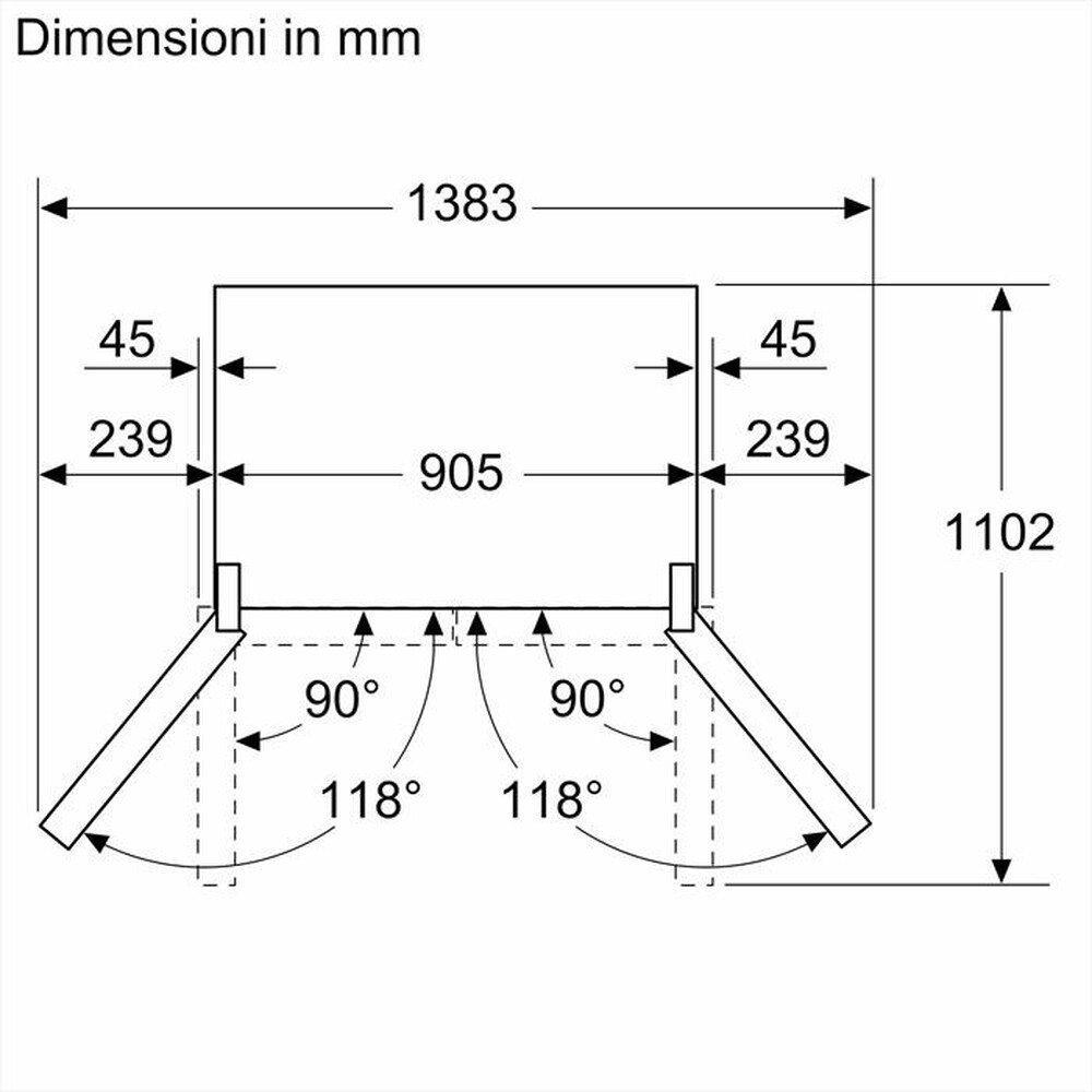 Immagine del prodotto BOSCH - Frigorifero Multidoor KFN96VPEA Classe E 183x91 cm-Acciaio anti-impronta