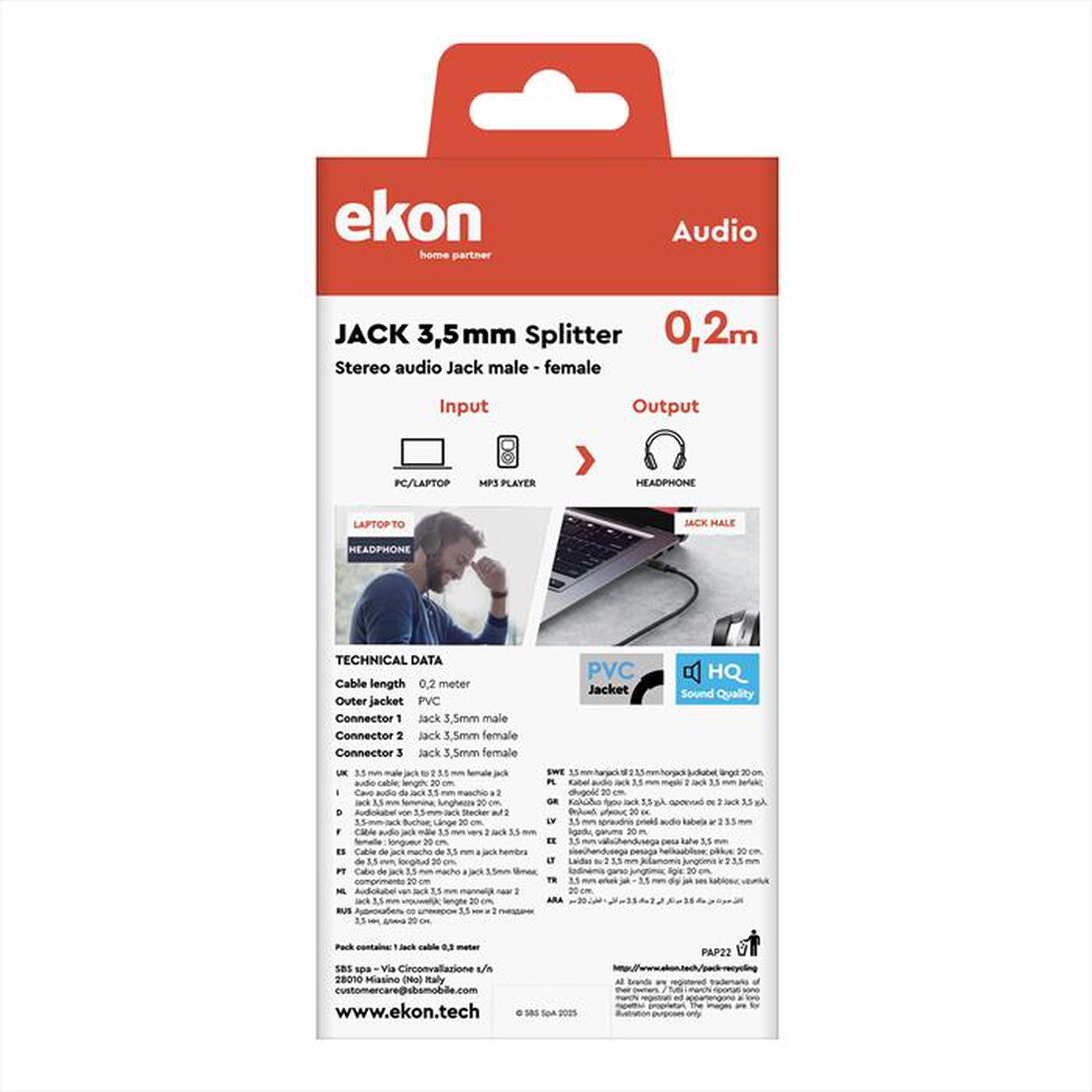 Immagine del prodotto SBS - ECAJACKM2FK-Nero