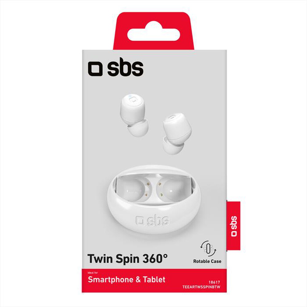 "SBS - Auricolari bluetooth TEEARTWSSPINBTW-Bianco"