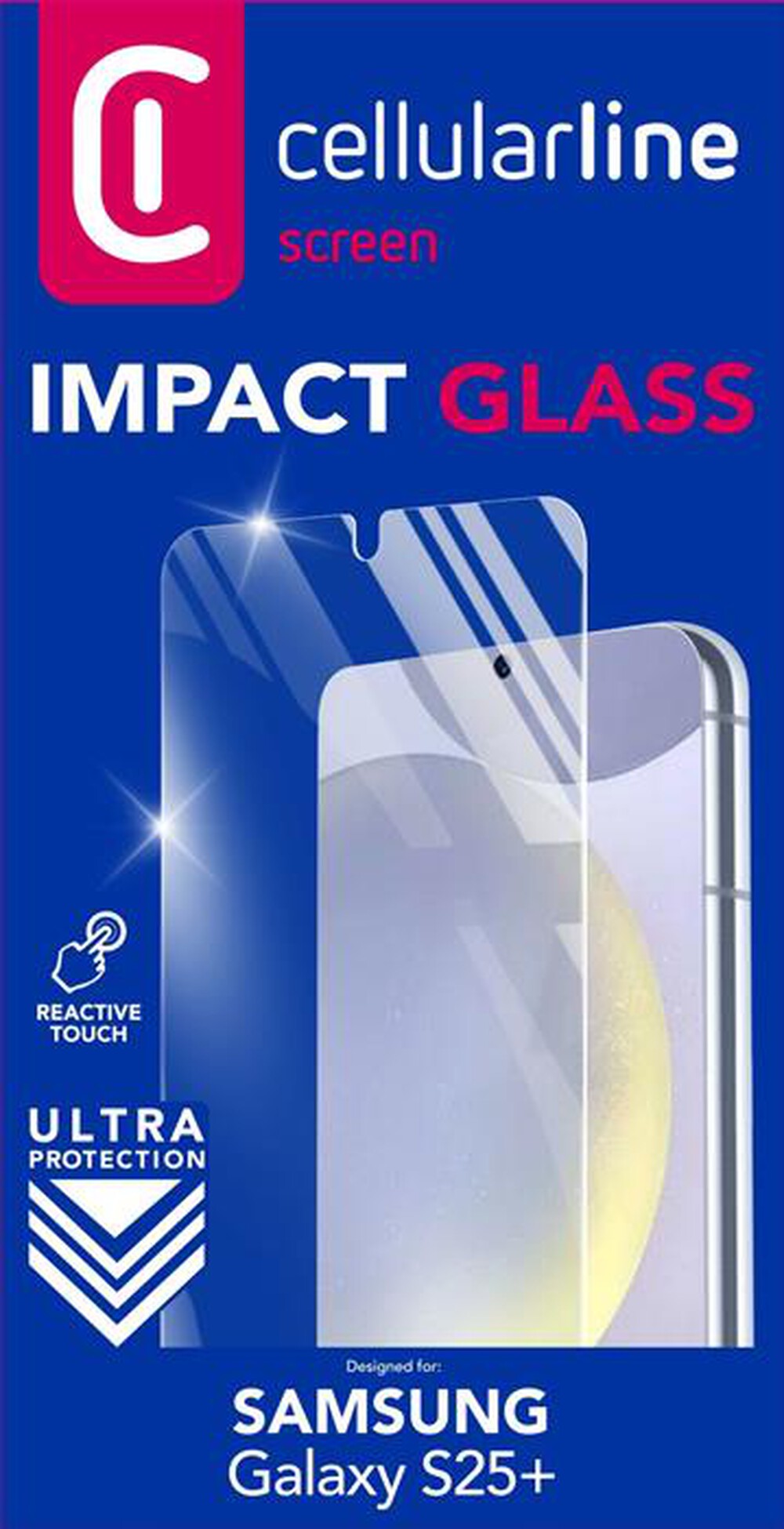 "CELLULARLINE - Vetro temperato sottile IMPACT GLASS - GALAXY S25+-Transparent"