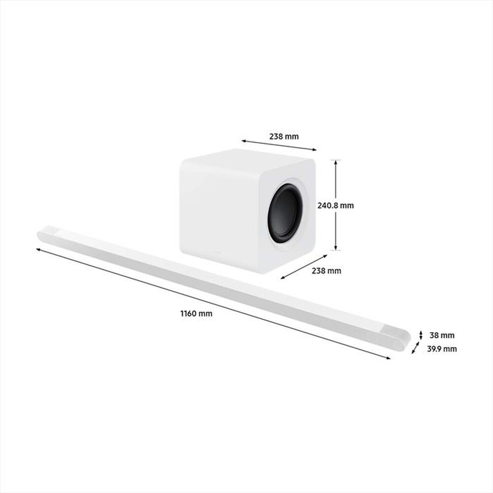 "SAMSUNG - Soundbar HW-S801D/ZF 3.1.2 CANALI 330W 2024-WHITE"