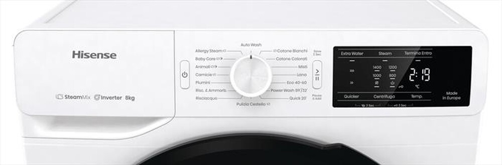 "HISENSE - Lavatrice WF3V842BW 8 Kg Classe A-Bianco/Nero"