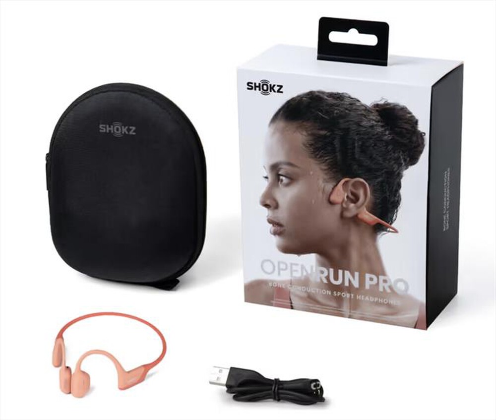 "SHOKZ - Auricolari a conduzione ossea OPENRUN PRO-rosa"