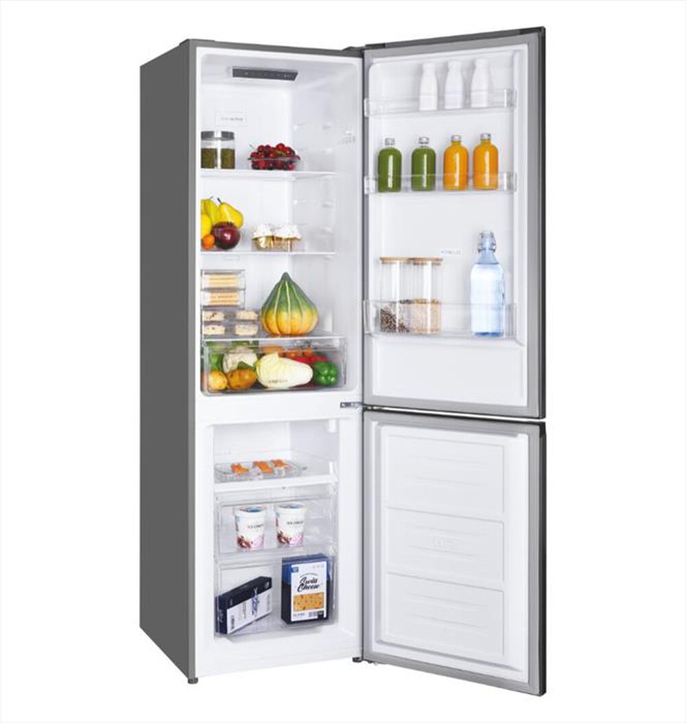 "CANDY - Frigorifero combinato CCH1T518EX Classe E 253 lt-Platino, Acciaio inossidabile"