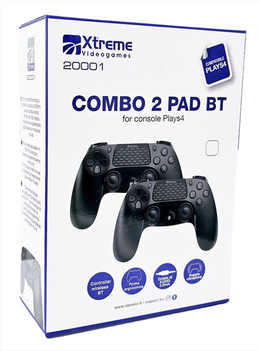 Immagine del prodotto XTREME - CONFEZIONE 2 PAD COMPATIBILI PS4 SENZA FILO 20001-nero