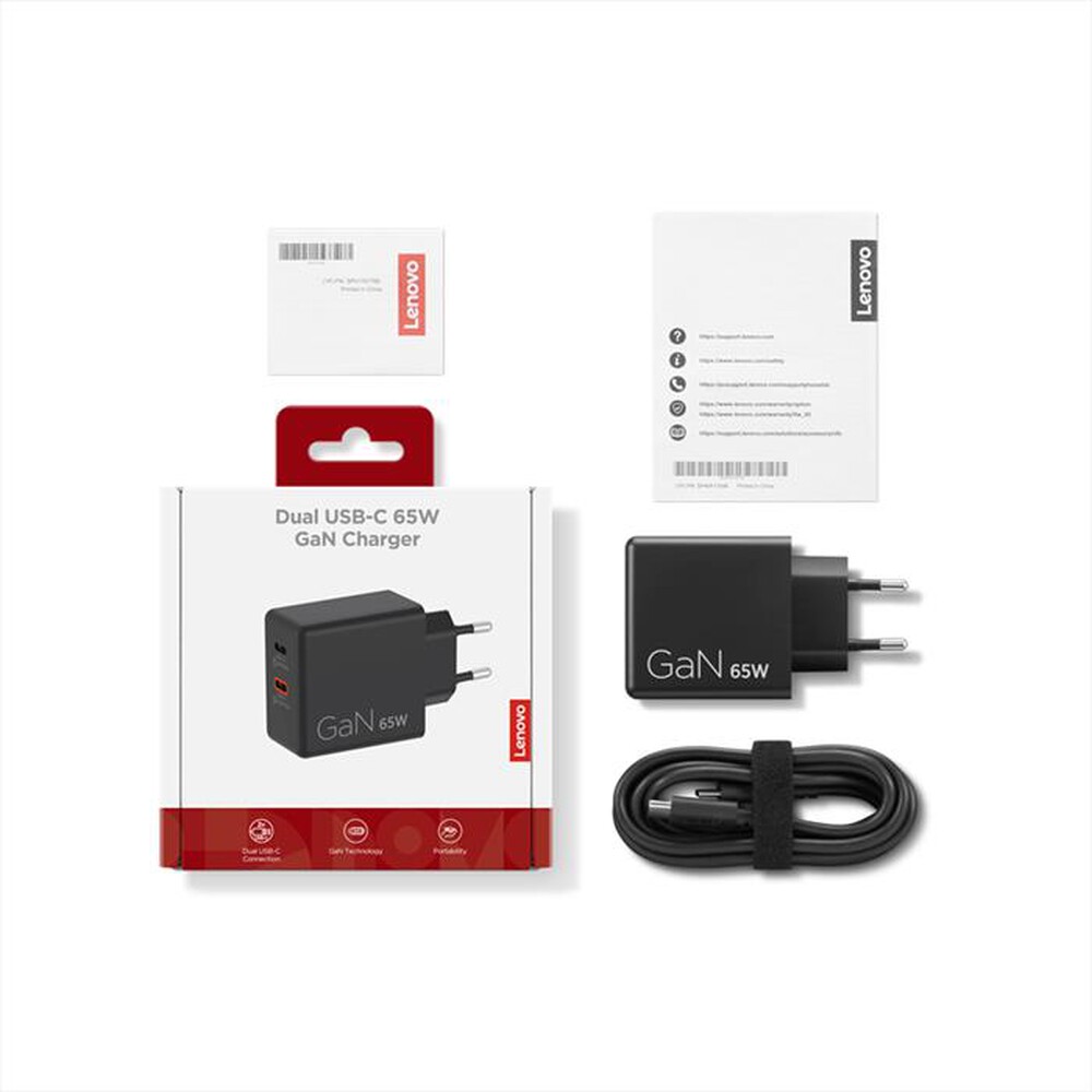Immagine del prodotto LENOVO - DUAL USB-C 65W GAN CHARGER NERO-NERO