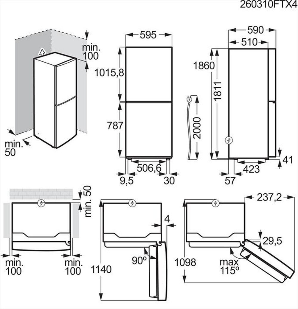 Immagine del prodotto AEG - Frigorifero combinato ORC6M301CV Classe C 304lt-Silver Inox
