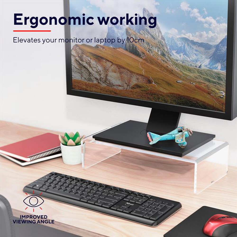 "TRUST - MONTA MONITOR STAND-Transparent"