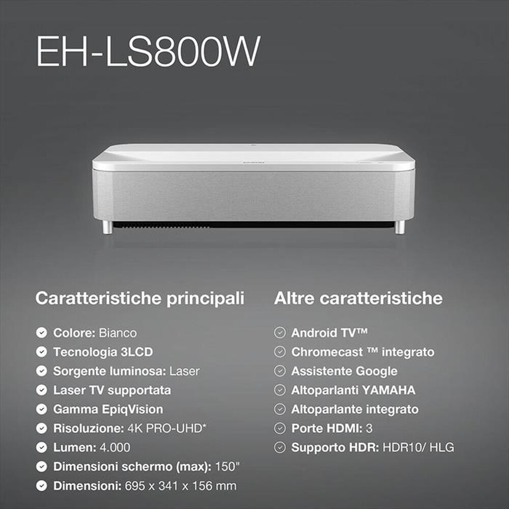 "EPSON - Videoproiettore EH-LS800W"