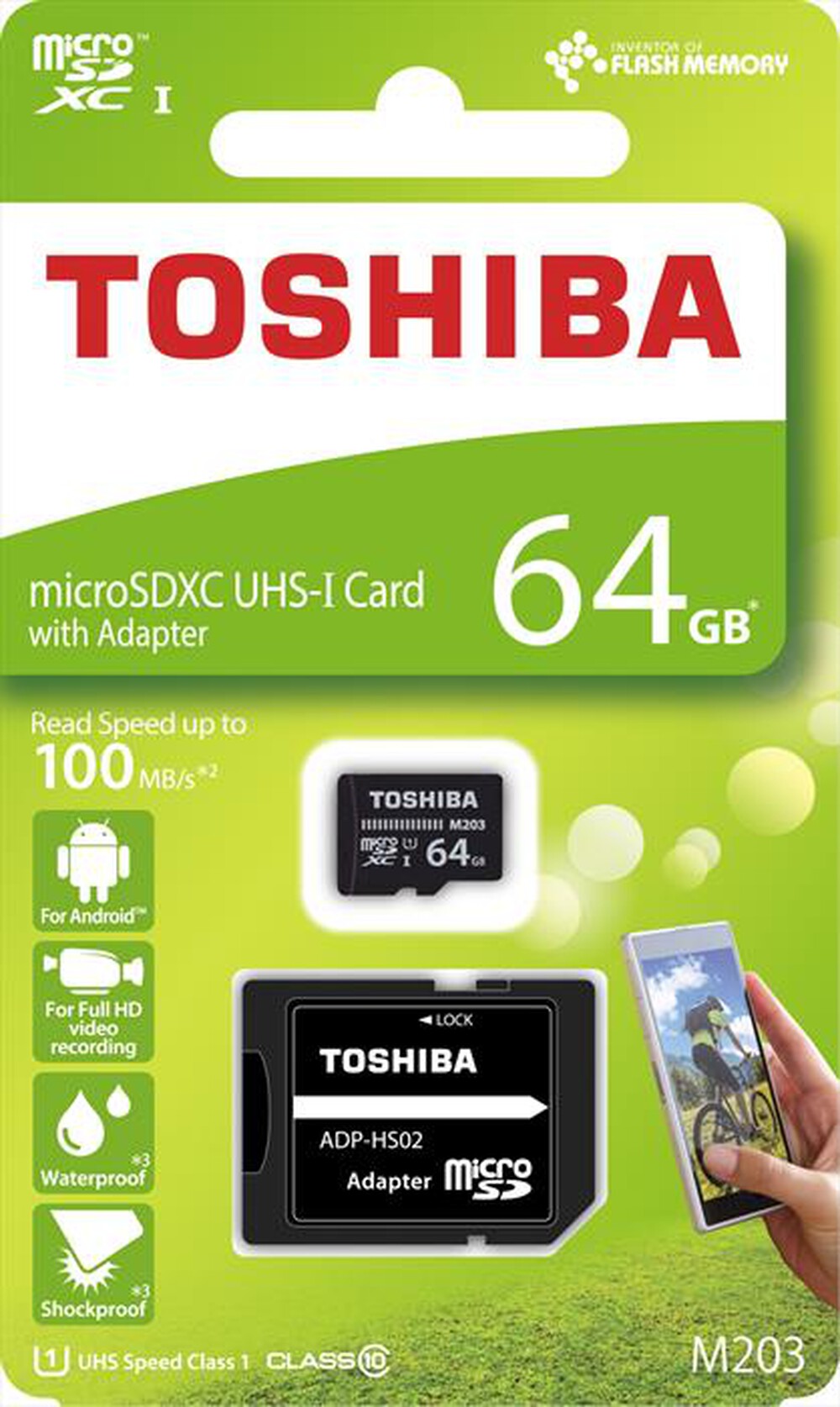 "TOSHIBA - MicroSD 64GB 100MB/S U1 CL164-Nero"