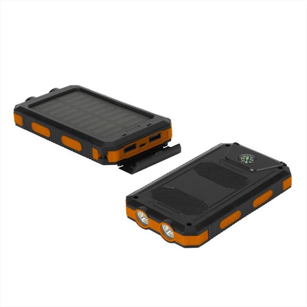 "ISNATCH - S08 - POWER BANK A ENERGIA SOLARE 8000MAH-Nero/Arancio"