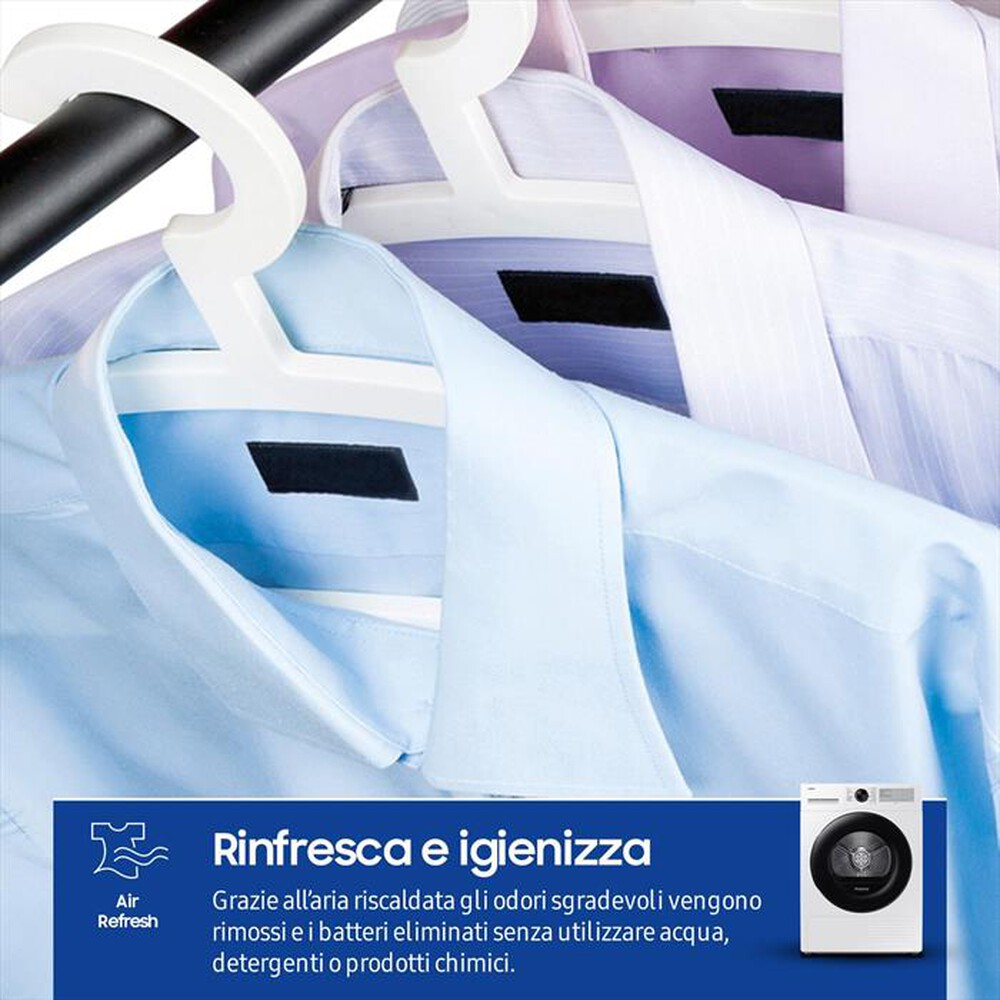 "SAMSUNG - Asciugatrice DV90DG52A0AHET 9KG Classe A+++-bianco oblò nero display silve"