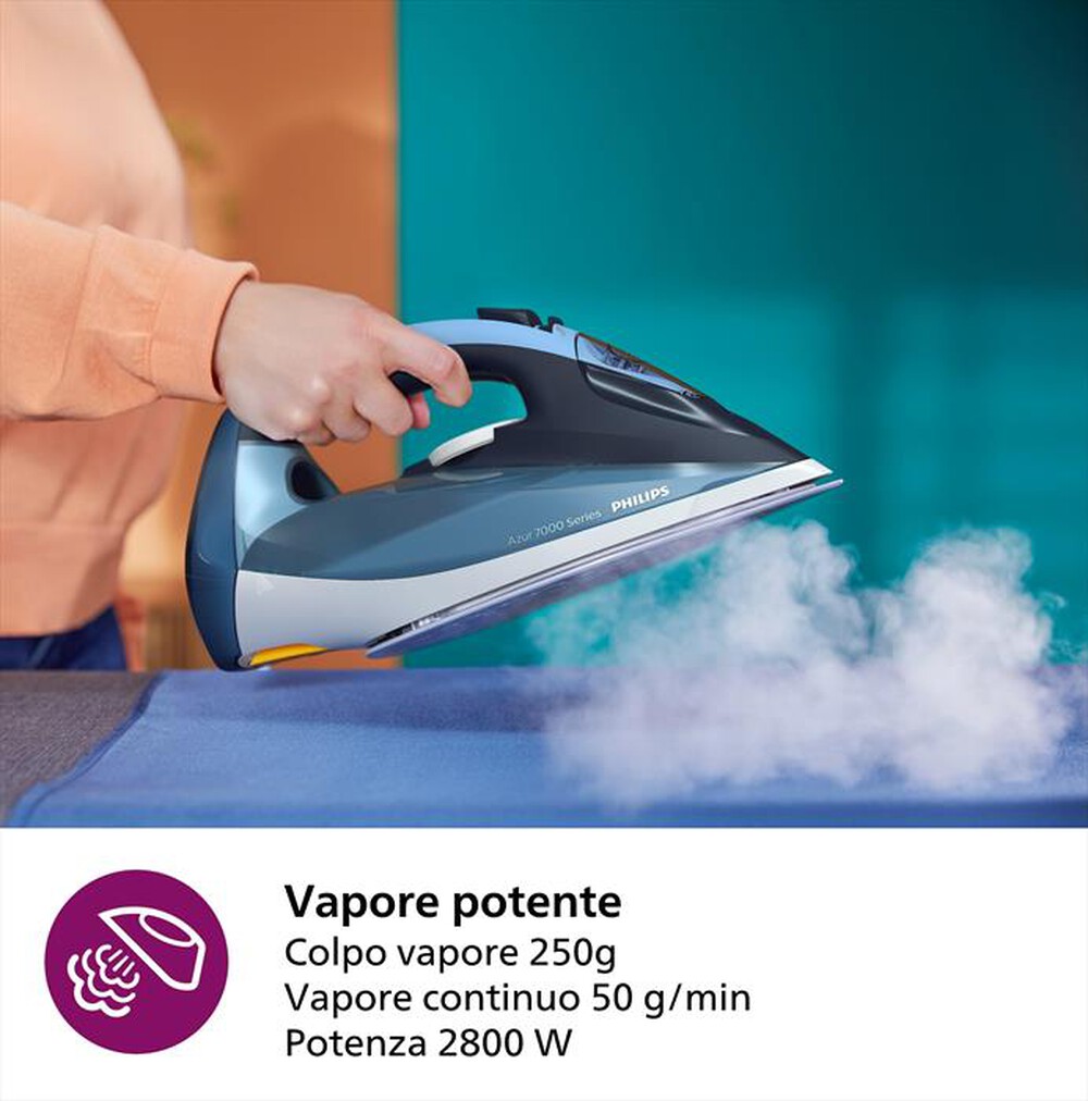 "PHILIPS - Ferro da stiro vapore AZUR SERIES 7000 DST7020/20-Blue"