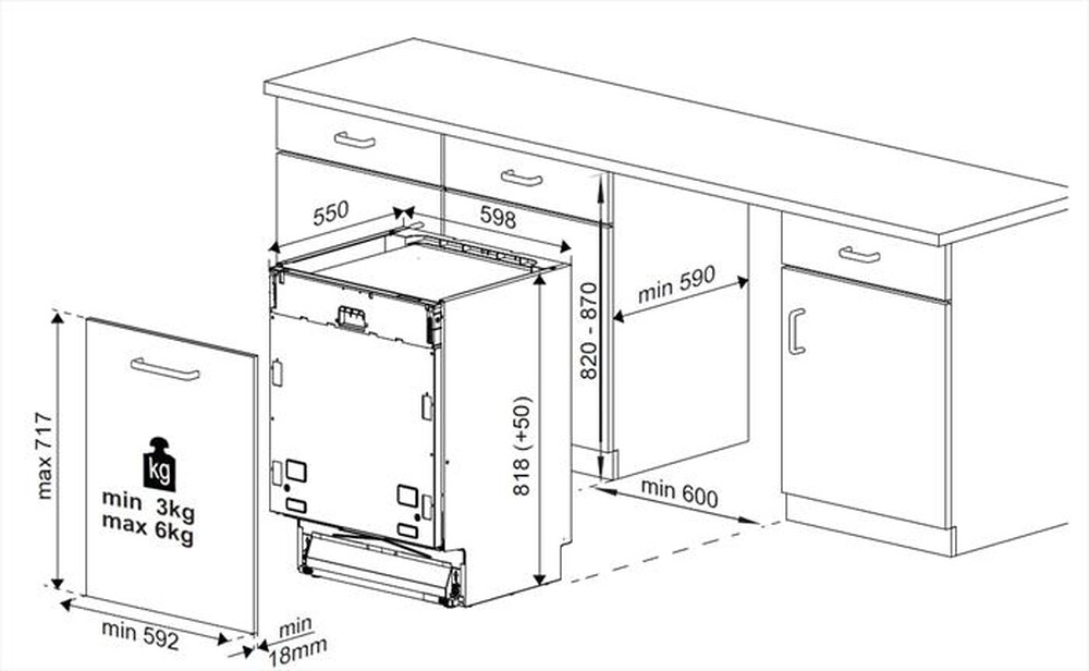 "BEKO - Lavastoviglie incasso DIN34320 Classe E 13 coperti"