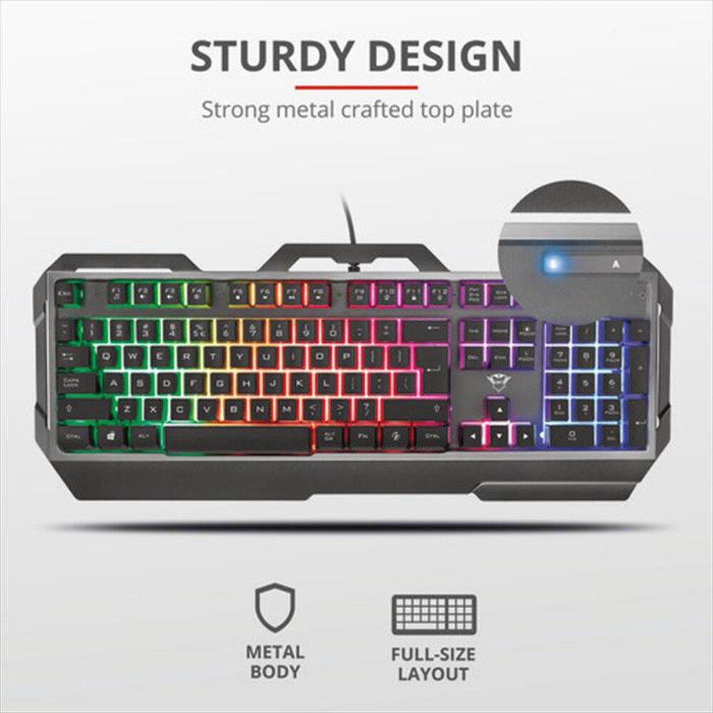 "TRUST - GXT856 TORAC GAMING KEYBOARD IT-Black RGB"