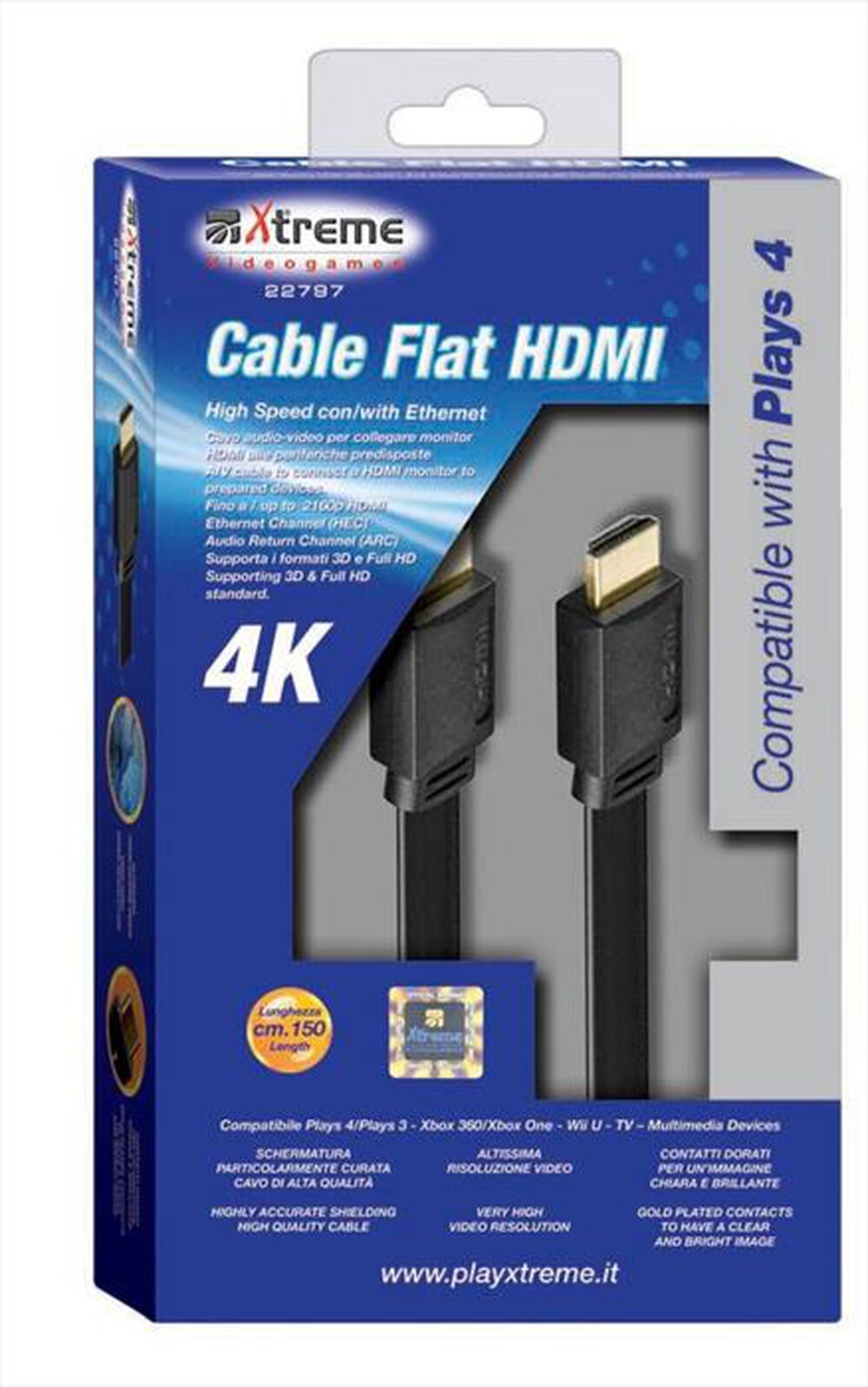 Immagine del prodotto XTREME - 22797 - PS4 Cavo HDMI Flat 4K