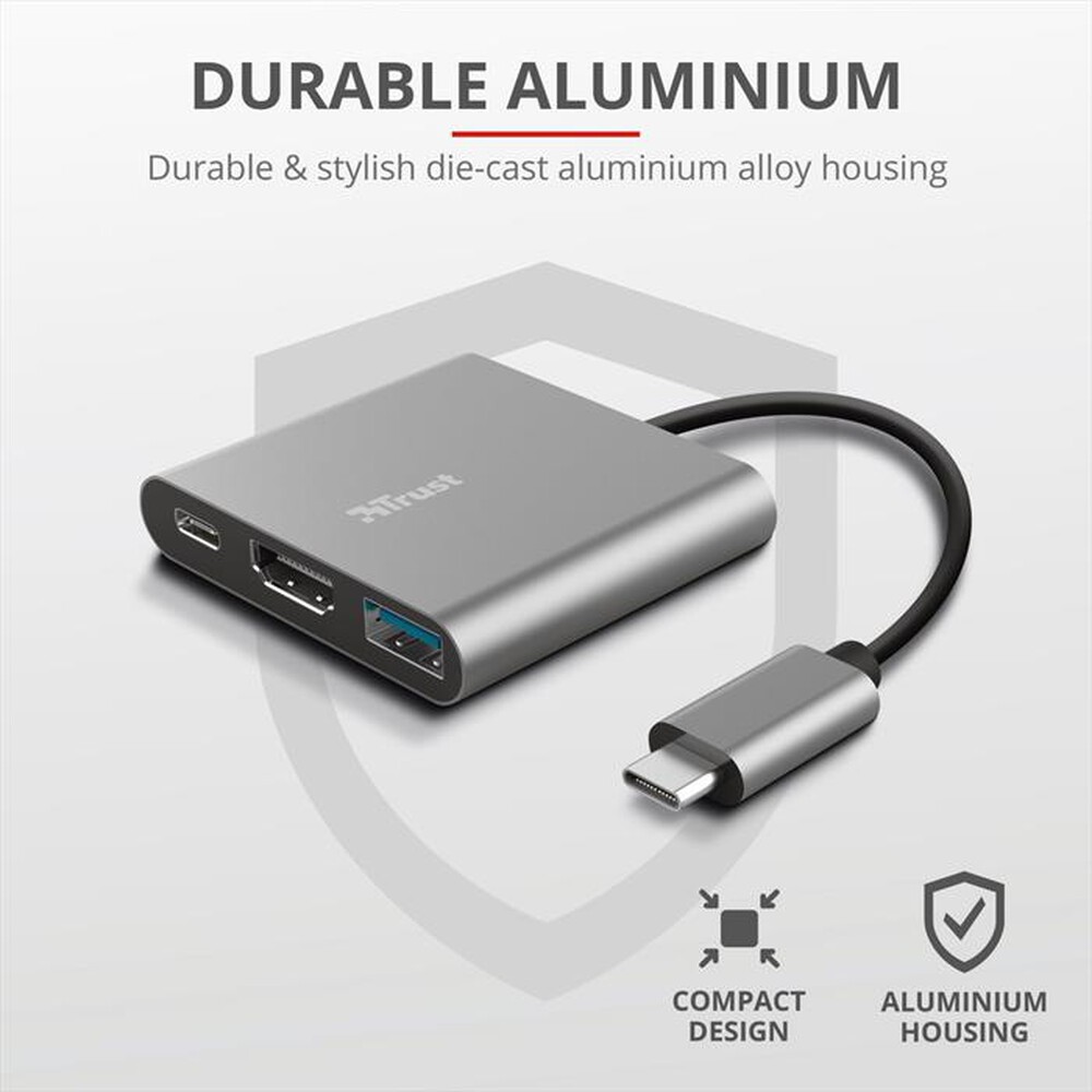 Immagine del prodotto TRUST - DALYX 3-IN-1 USB-C ADAPTER-Grey