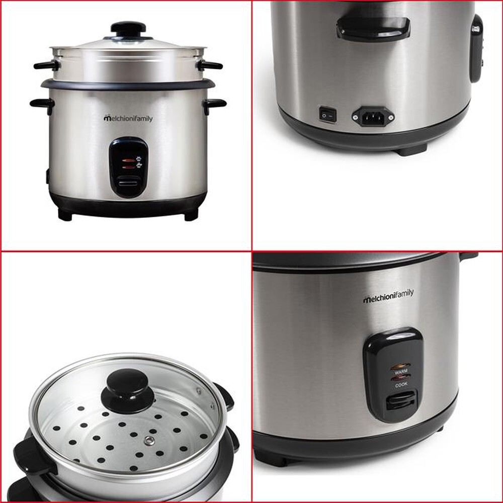 Immagine del prodotto MELCHIONI FAMILY - Cuociriso elettrico 1,8lt LOTO-Grigio / Acciaio