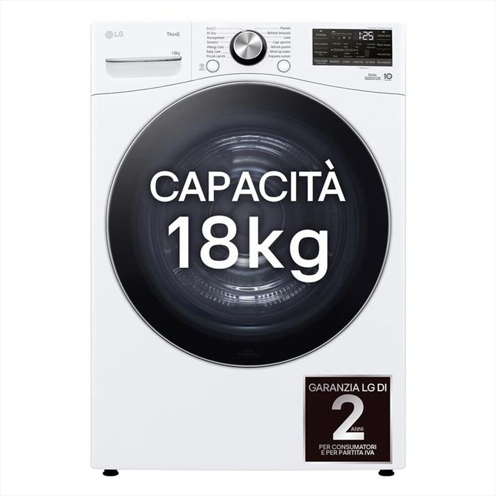 Immagine del prodotto LG - Asciugatrice RH18U8AVCW 18Kg Classe D-Bianco