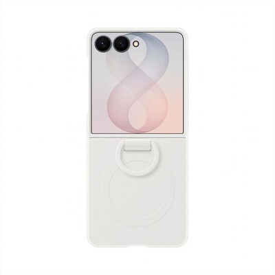 SAMSUNG - Custodia Silicone Ring Magnet per Galaxy Z Flip8-White