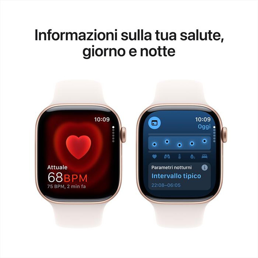 "APPLE - Watch Series 10 GPS 46mm Alluminio-Oro Rosa - Sport Band Rosa M/L"