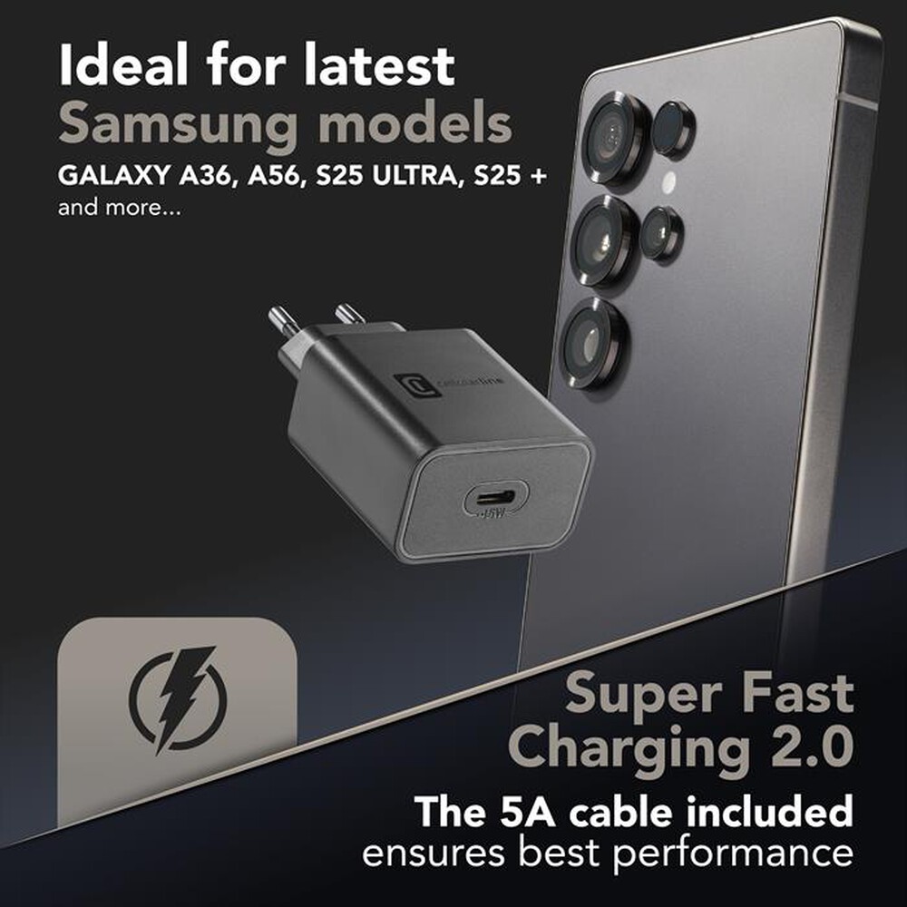 Immagine del prodotto CELLULARLINE - SUPER FAST CHARGER KIT PD 45W-Black