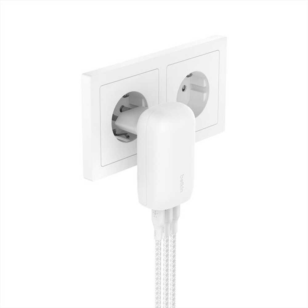 "BELKIN - CARICABATTERIA BOOSTCHARGE DA PARETE A 3 PORTE USB-Bianco"
