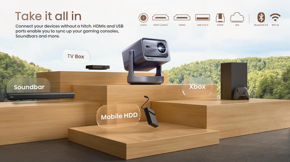 Immagine del prodotto HISENSE - Mini Proiettore Smart 4K C2 PRO-Metallo - Grigio Carbone