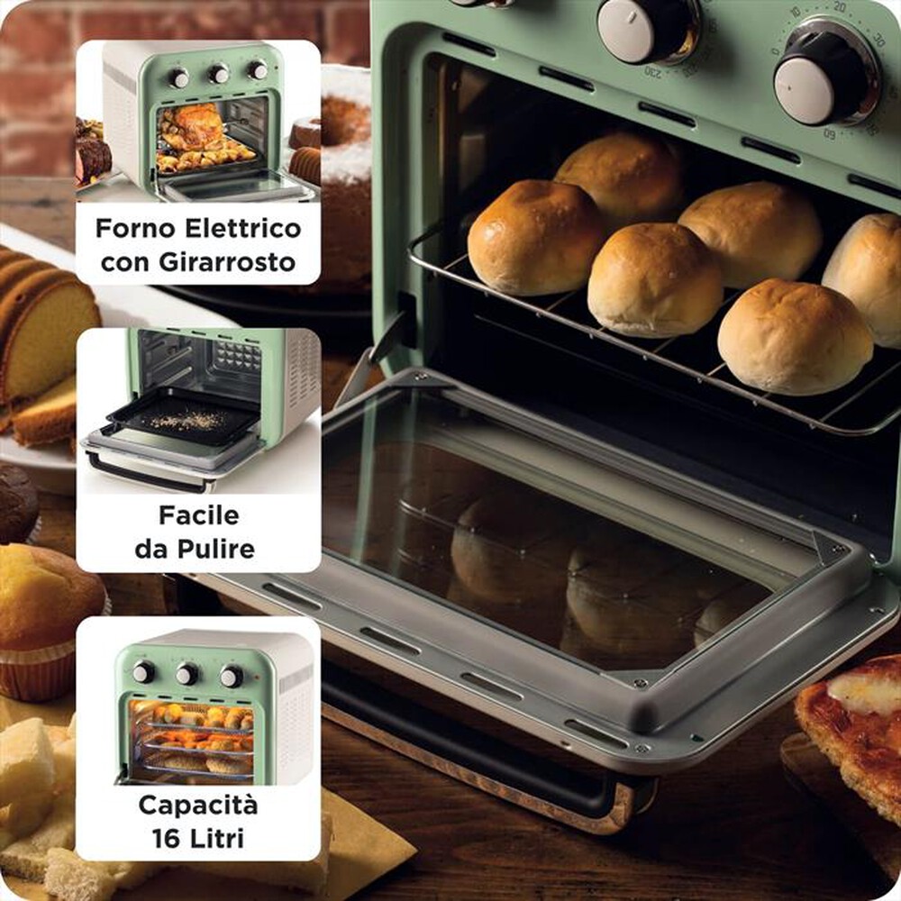 Immagine del prodotto ARIETE - 4632 VINTAGE FRIGGITRICE AD ARIA E FORNO 16L-Verde
